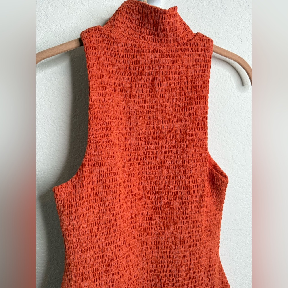 NWT Anthropologie Sleeveless Mock-Neck Textured Midi Dress
Orange Sz Small - Picture 11 of 14